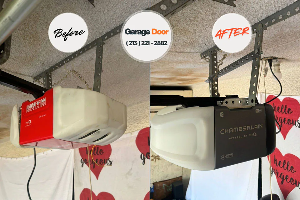Before and after: garage door repair Hastings-on-Hudson, NY